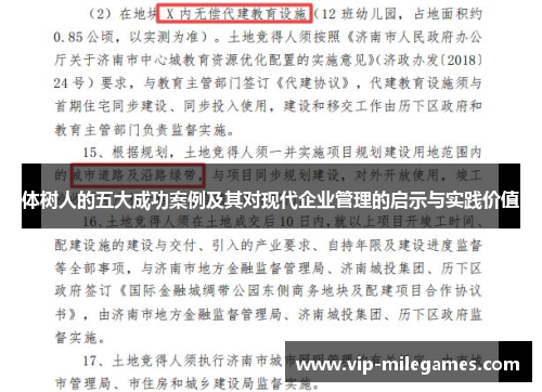 体树人的五大成功案例及其对现代企业管理的启示与实践价值 体树人的五大成功案例及其对现代企业管理的启示与实践价值